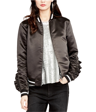 Rachel Roy Womens Ruffled Bomber Jacket