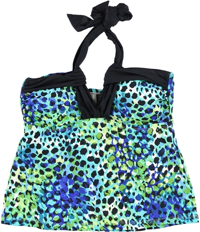 Real Bodies Womens Cheetah Tankini Swim Top