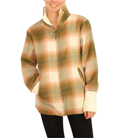 P.J. Salvage Womens Full Zip Plaid Jacket
