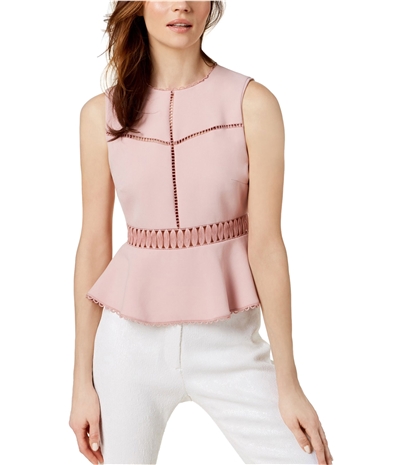 Rachel Roy Womens Cutout Peplum Blouse