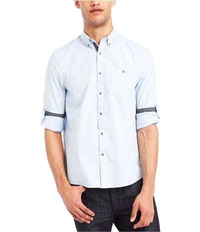 Kenneth Cole Mens Micro Check Button Up Shirt