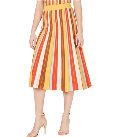 Lucy Paris Womens Rainbow Knit A-Line Skirt