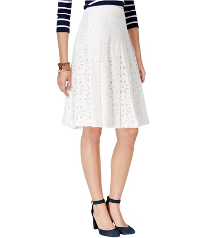 Tommy Hilfiger Womens Eyelet A-Line Skirt