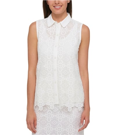 Tommy Hilfiger Womens Lace Button Up Shirt