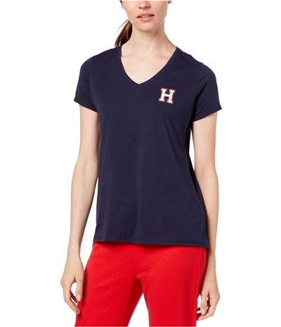 Tommy Hilfiger Womens V-Neck Logo Graphic T-Shirt