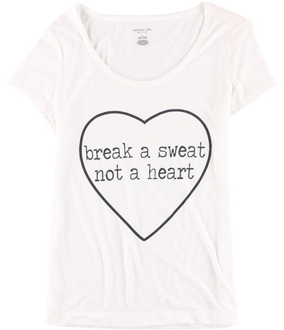 Material Girl Womens Break A Sweat Graphic T-Shirt