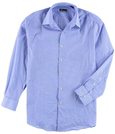 John Ashford Mens Easy Care Check Button Up Dress Shirt