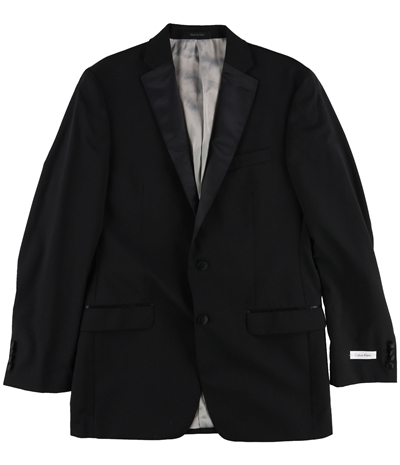 Calvin Klein Mens Solid Contrast Three Button Blazer Jacket