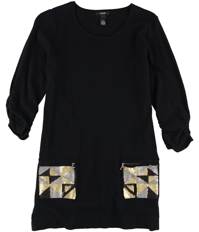 Alfani Womens Sequins Pocket Sweater Dress
