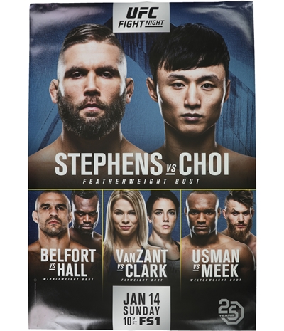 Ufc Unisex Fight Night Jan 14Th Sunday Official Poster
