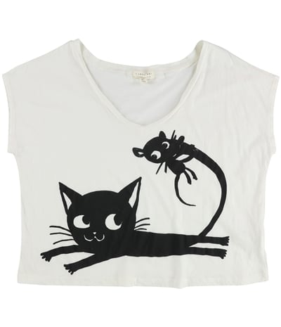 I Love H81 Womens Cat And Mouse Graphic T-Shirt