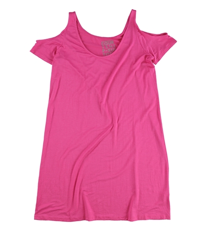 Courtship+Suitors Womens Solid Shoulder Cut-Out Basic T-Shirt