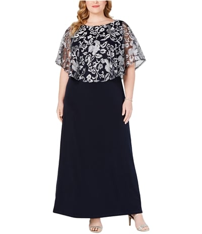 Connected Apparel Womens Embroidered Gown Dress, TW2