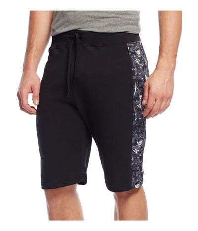 Univibe Mens Floral Mesh Panel Athletic Sweat Shorts, TW1