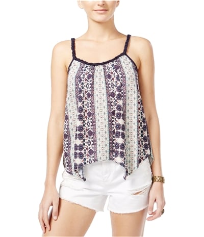 American Rag Womens Printed Handkerchief-Hem Tank Top, TW2