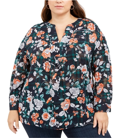 Tommy Hilfiger Womens Floral Peasant Blouse, TW3