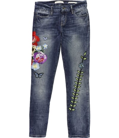 Guess Womens Embroidered Skinny Fit Jeans