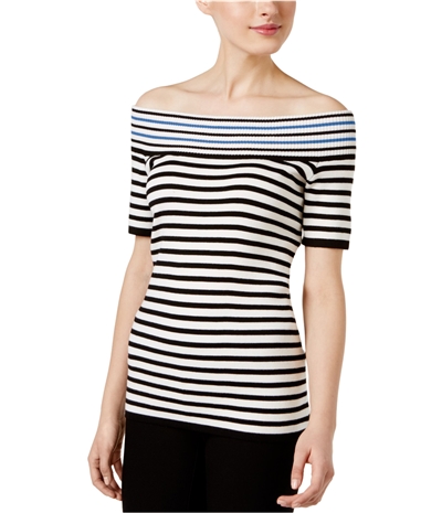 Ny Collection Womens Striped Knit Sweater