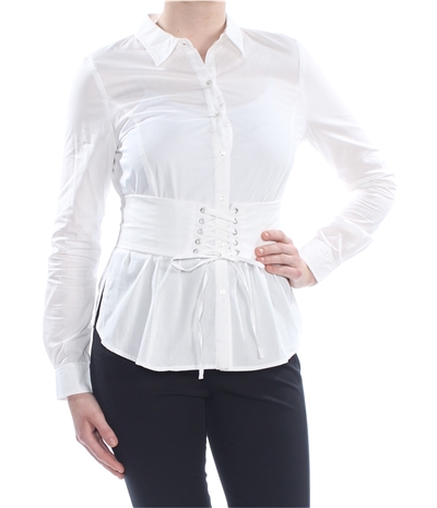 Xoxo Womens Long Sleeve Corset Button Up Shirt