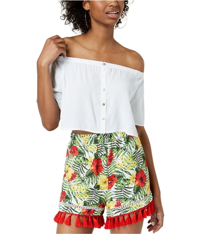 Xoxo Womens Off The Shoulder Crop Top Blouse