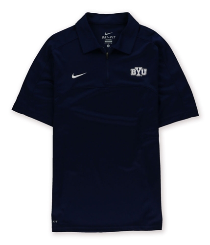Nike Mens BYU Quarter Zip Rugby Polo Shirt navy S