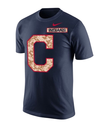 Nike Mens Camo pack Indians Graphic T-Shirt navy S