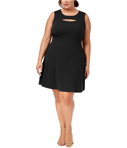Fox & Royal Womens Peek-A-Boo A-line Dress black XL