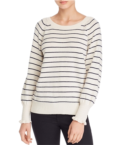 Rebecca Taylor Womens Cozy Stripe Pullover Sweater white L