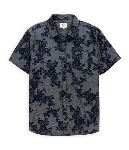 Ecko Unltd. Mens Flower Print Inject Button Up Shirt navyblue XS