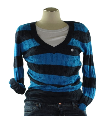 American Eagle Outfitters Womens Stripe Cable Cardigan Sweater blue XS