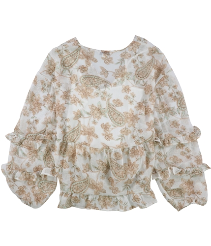 American Eagle Womens Floral Peasant Blouse 207 L