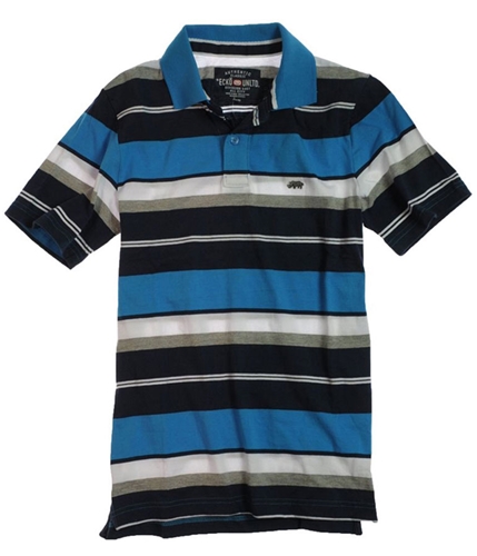 Ecko Unltd. Mens Stripe Rugby Polo Shirt brightblue XS