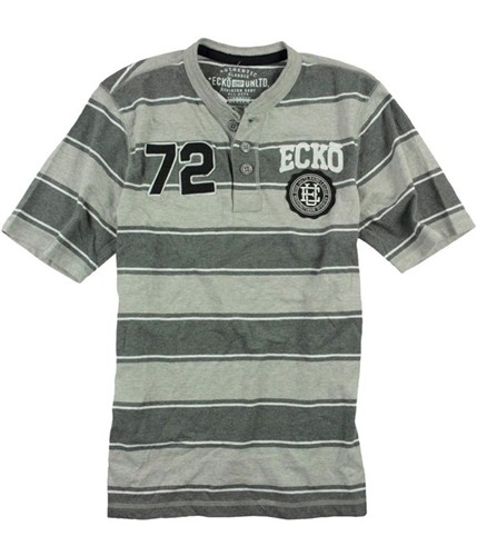 Ecko Unltd. Mens Rugby Stripe #72 Henley Shirt black XS