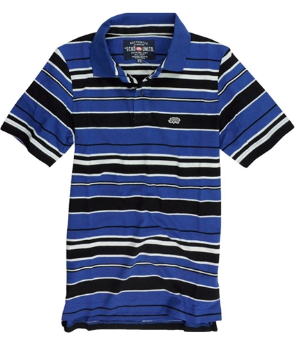 Ecko Unltd. Mens Multicolor Striped Rhino Rugby Polo Shirt deepazure XS