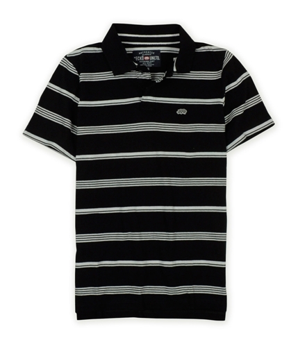 Ecko Unltd. Mens Mini Yd Jersey Stripe Rugby Polo Shirt black S
