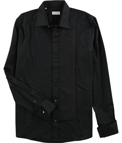 Eton Mens Stud Formal Button Up Dress Shirt black 17.5