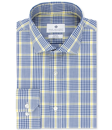 Ryan Seacrest Distinction Mens Non-Iron Button Up Dress Shirt yellowmulti 16.5