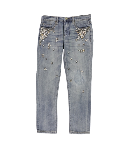 [Blank NYC] Womens Embellished Girlfriend Cropped Jeans blue 26x27