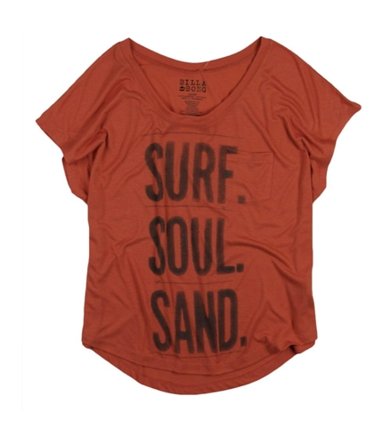 Billabong Womens Surf Soul Sand Scoop Neck Graphic T-Shirt 945rose L