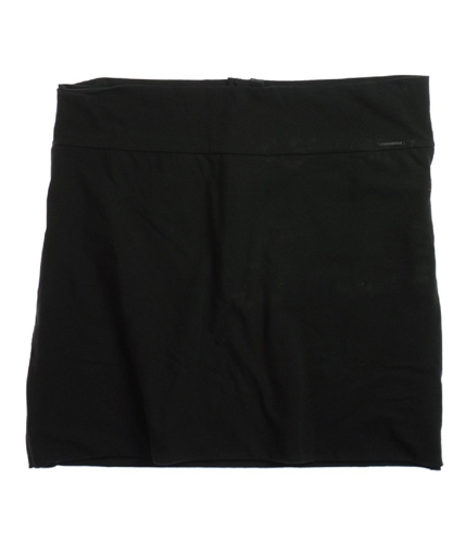 Ecko Unltd. Womens Solid Color 1/2 Zip Knit Stretch Mini Skirt black XS