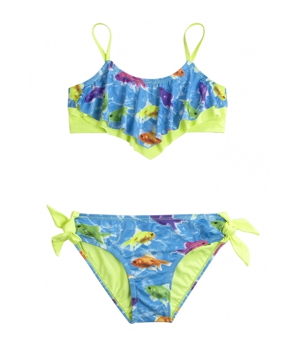 Justice Girls Fish Flounce 2 Piece Bikini 694 12