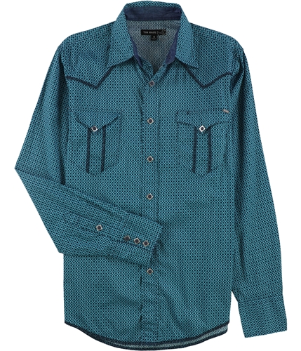 Tin Haul Mens Printed Button Up Shirt blue S