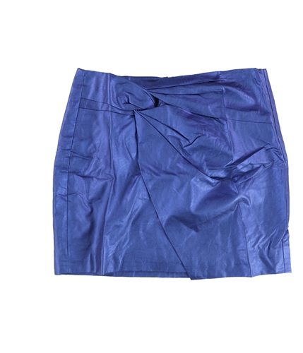 bar III Womens Twisted Faux Leather Mini Skirt bluevoyage 0
