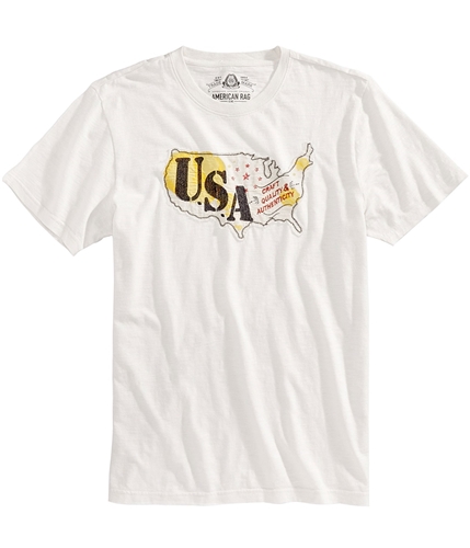 American Rag Mens Usa Embroidered Embellished T-Shirt vintagewht M