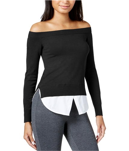 maison Jules Womens Off-The-Shoulder Pullover Sweater deepblack XXS