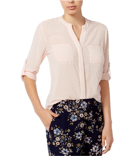 maison Jules Womens Clip-Dot Utility Button Up Shirt softshell XS