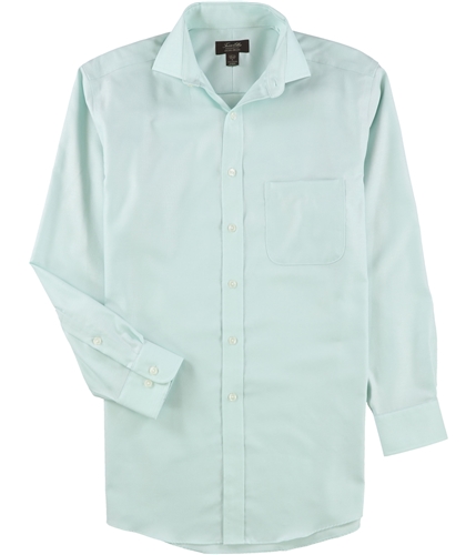 Tasso Elba Mens Non Iron Oxford Button Up Dress Shirt mint 16.5