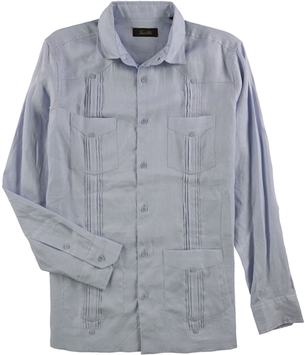 Tasso Elba Mens Linen Button Up Shirt billowingcloud S
