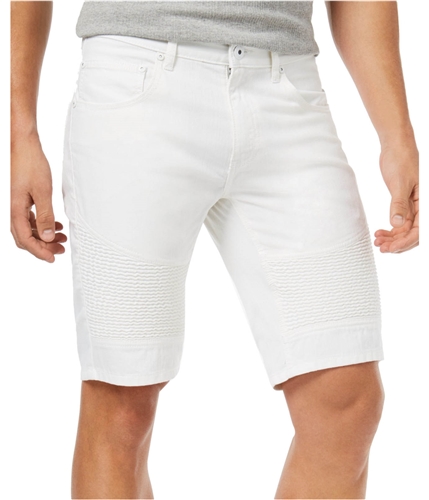 I-N-C Mens Moto Casual Denim Shorts whitewash 34