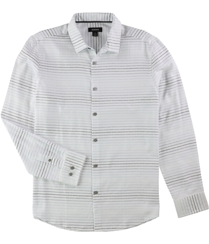 Alfani Mens Jacobs Plaid Button Up Shirt brightwhite S